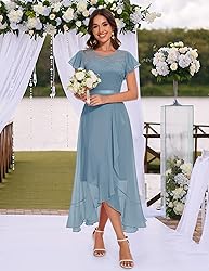 BeryLove Prom Dresses for Women Wedding Guest Ruffe