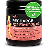 LEGION Recharge Post Workout Drink - Micronized Creatine Monohydrate Natural Post Workout Recovery Drink - Muscle Builder & Recovery Booster Post Workout Supplements (Strawberry Lemonade, 30 Servings)