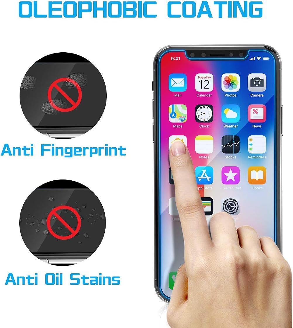 MANTO Screen Protector for iPhone 11 Pro and iPhone Xs X 5.8-Inch Tempered Glass Clear 3-Pack, Shatter-Proof, Bubble Free, 3D-Touch, Case-Friendly, Easy-Install