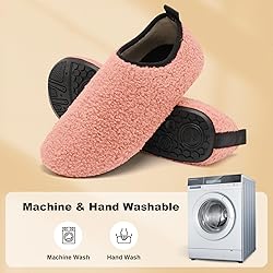 QFH House Slippers for Women Men Cozy Sock Shoes