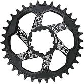DJC Bike Chainring Direct Mount 6mm Offset Round Oval Chainring for Sram GXP Interface Crankset Aluminum Lightweight 30 32 34 36 38 Tooth