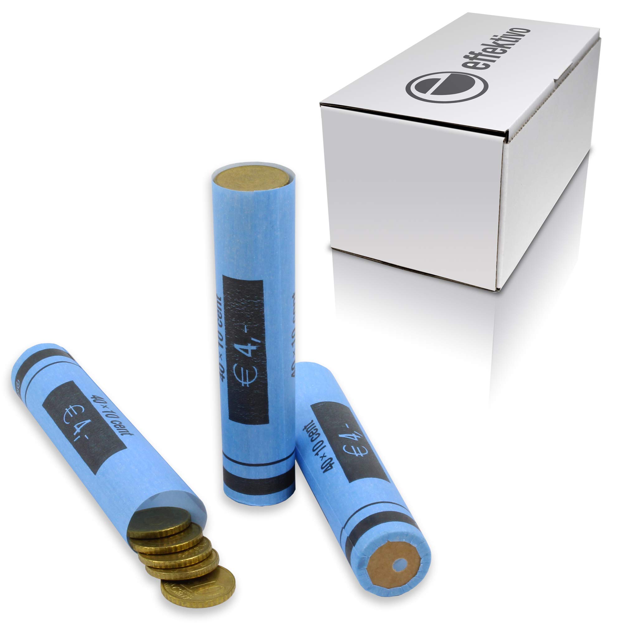 Coin Tubes Large Pack Euro Paper Coin Tubes for 10 Cent Coins in Box Contents: 728 Pieces