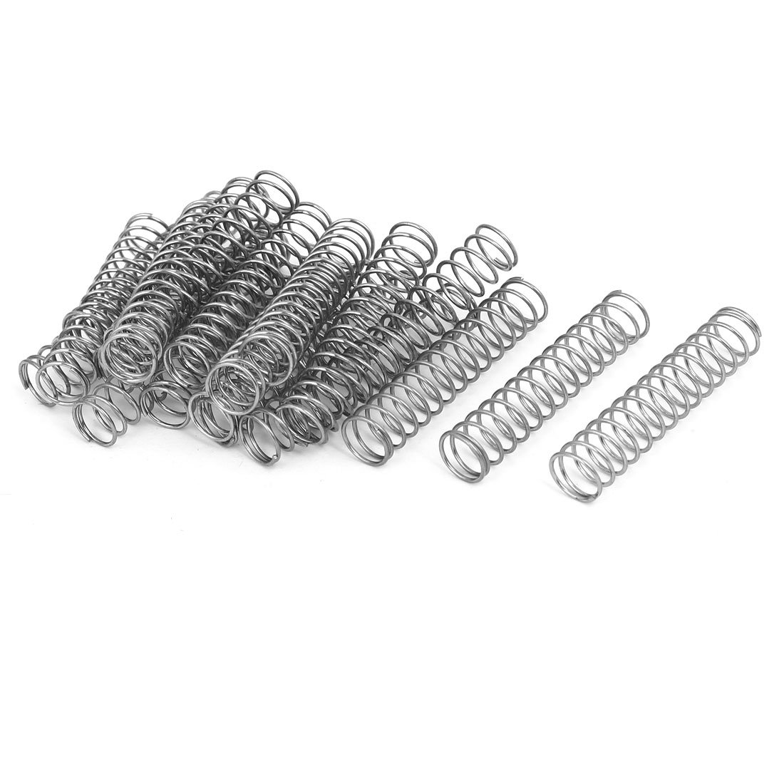 sourcingmap Compression Spring,304 Stainless Steel,10mm OD,0.8mm Wire Size,50mm Free Length,Silver Tone,20Pcs
