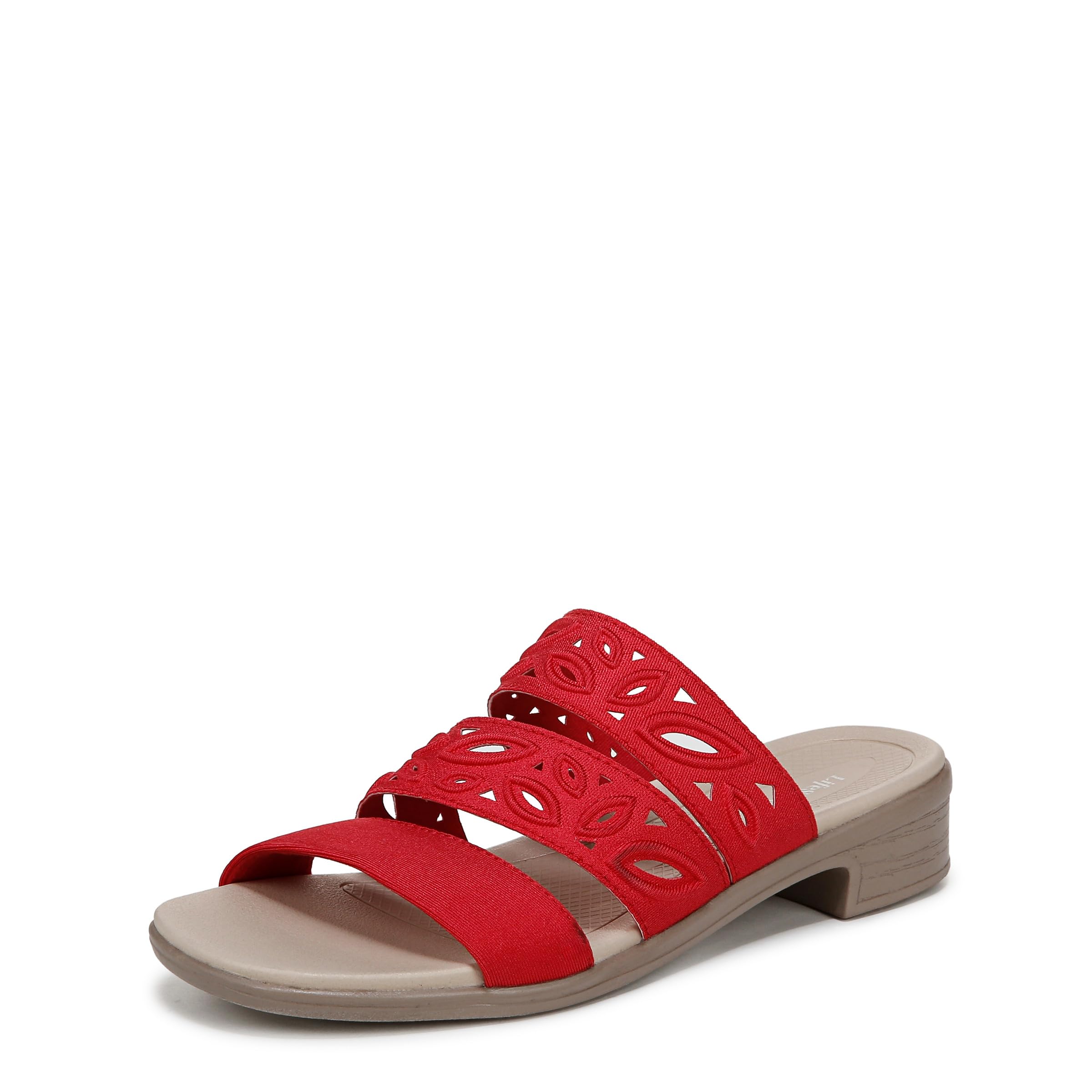 LifeStride Women’s Poppy Slide Sandal Fire Red Shimmer 11 W