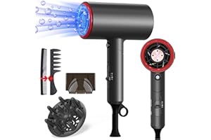 FATSINDE Hair Dryer - 1800W Professional Blow Dryer, Ions Diffuser Hair Dryer, Fast Drying, Portable Hair Dryer with Diffuser and Concentrator, Low Noise Hair Care Thermostat Travel Hair Dryer for Women Men