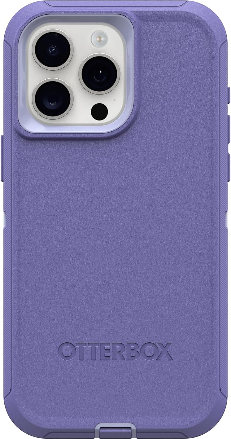 OtterBox iPhone 15 Pro Max (Only) - Defender Series Case - Mountain Majesty (Purple) - Case Only - Screenless - Rugged & Durable - with Port Protection - Non-Retail Packaging