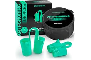 COMMANDING LIFE Anti Snoring Devices – Nasal Dilators - Nose Clips for Snore Relief & Better Sleep – Comfortable Silicone Snore Stopper – Anti Snoring Nose Vents – 8 Pack + Travel Case
