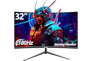 Gawfolk 32" Curved Computer Monitor, 144Hz 165Hz Gaming Display, Full HD 1080p Home Office Business PC Monitor, Ultra-Thin Zero Frame