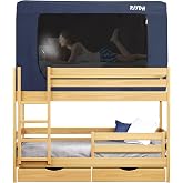Bunk Bed Tent Bed Canopy for Adult and Kids Indoor Blackout Sleep Tents | Portable Dream Tent Privacy Light Reduced 95% with 3 Doors Breathable 100% Big Space Bunk Twin Full Queen King