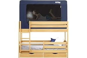 RIYDH Bed Tent Bunk Twin Bed Canopy Tents - Portable Dream Tent for Kids and Adult Indoor Sleeping Tents 70% Blackout with 3 Doors Breathable Private Space Tents