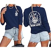 Migxsaf Mom Life Sweatshirt Mama Sweatshirts for Women Skeleton Halloween Long Sleeve Shirt Rock Crewneck Graphic Pullover(Navy Blue,M)