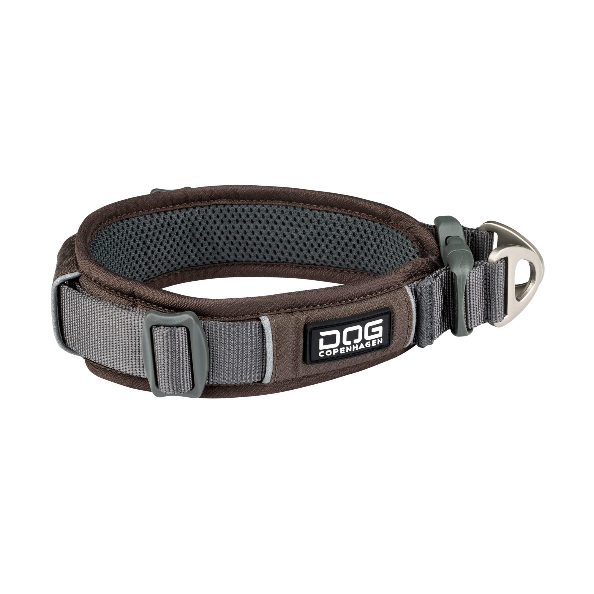 DOG Copenhagen Urban Explorer Collar 2.0 - Padded Dog Collar - Reflective - Comfortable, Mocca, Size LXL