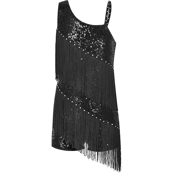 Aislor Girls Latin Dance Dress With Shorts & Earrings - Tango Ballroom Rumba Samba Performance Wear