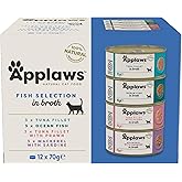 Applaws Fish Selection Cats Multipack Tins, 12 EA | Adult Cats, Fish Multipack, Tin, Pack of 12