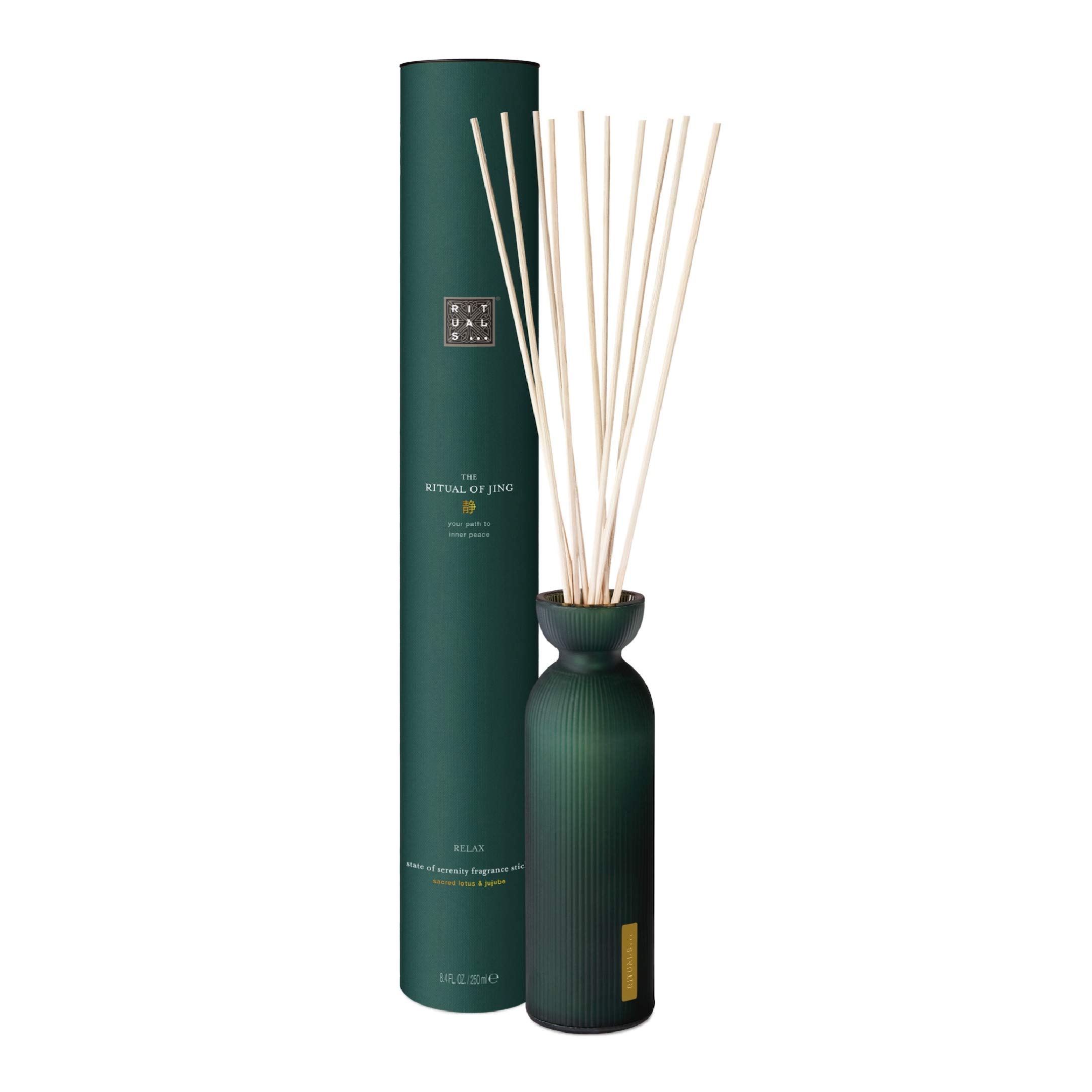RITUALS Reed Diffuser Sticks from The Ritual of Jing, 250 ml - With Sacred Lotus & Jujube - Relaxing & Calming Properties.