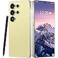 Huness I25 Ultra Unlocked Cell Phone,Built in Pen,12+512GB Unlocked Phone, Android 14 Battery 7000mAh 6.99" HD Screen Smartphone, 5G/Face ID/Fingerprint Lock/Dual SIM/GPS (Yellow)
