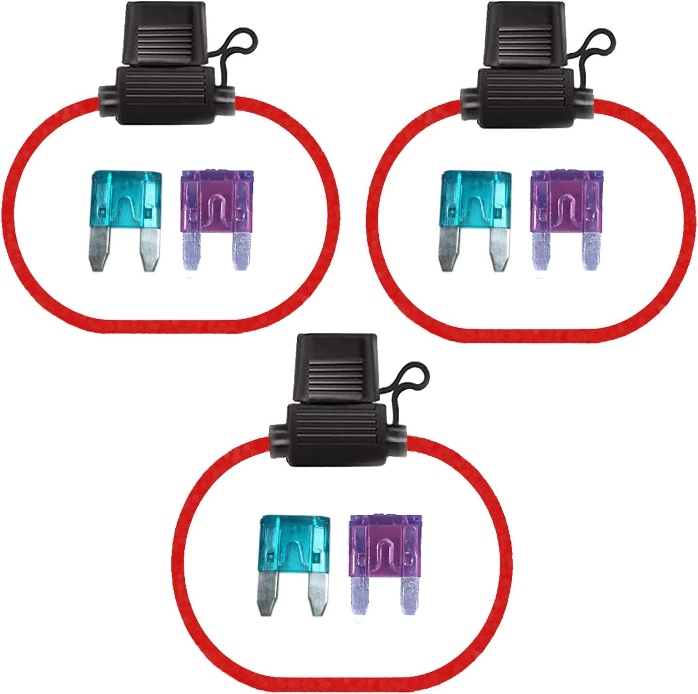 Inline Fuse Holders & Fuses Kit Muhize 14 Gauge Waterproof Mini Fuse Holder with