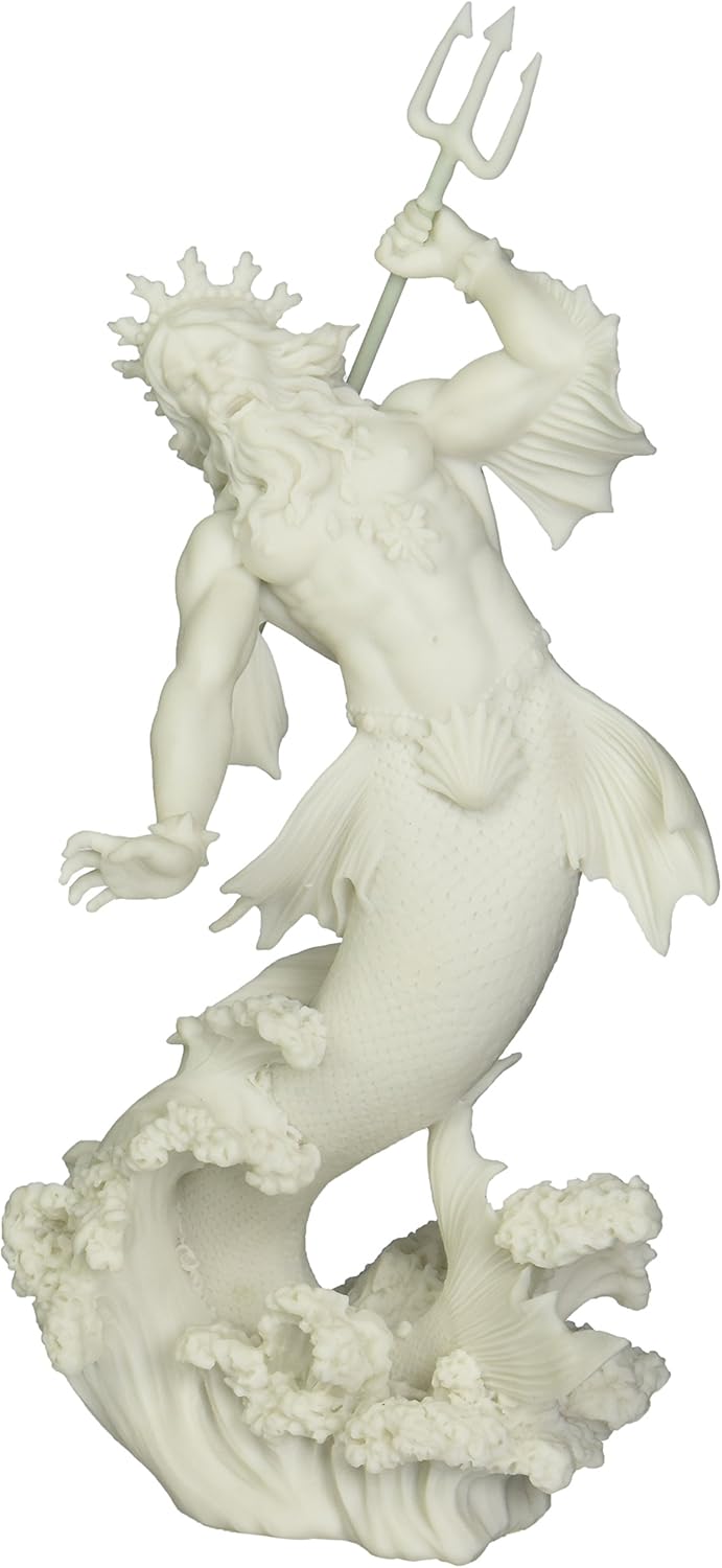 Design Toscano WU70787 Triton, God of the Sea Bonded Marble Statue