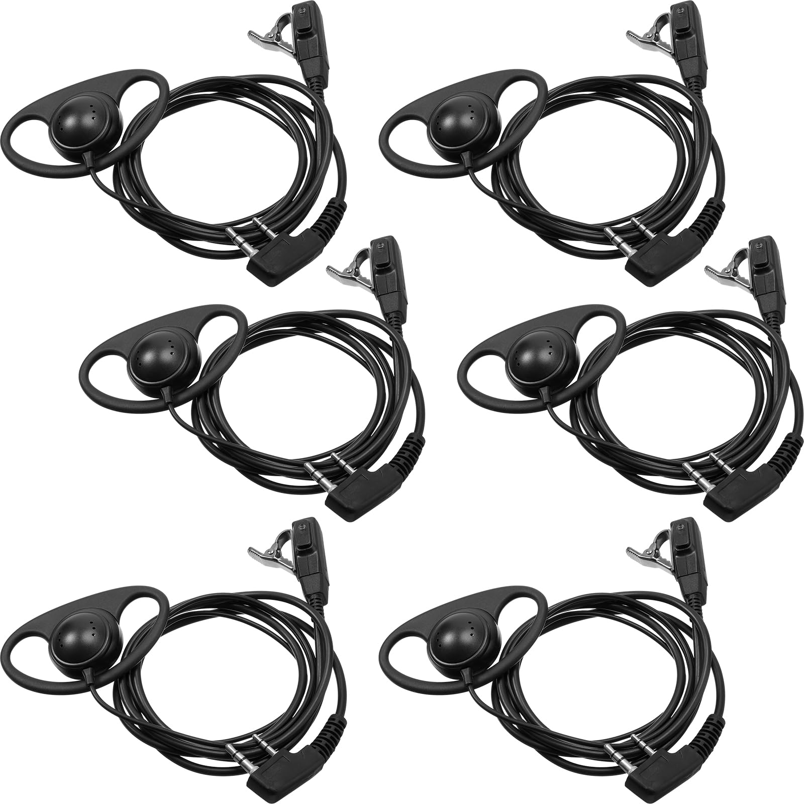 Photo 1 of Macarrie 24 Pcs Radio Headset with Mic 2 Pin D Shape Walkie Talkie Earpiece with Mic Walkie Talkie Earpiece Compatible with Rt68 Rt19 Rt27 Rt28 Rt22 Rt21 H-777 2 Way Radios, Soft Ear