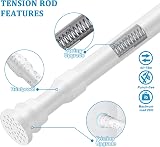 QILERR Telescopic Tension Curtain Rod 110-190 cm White 22 mm view 2