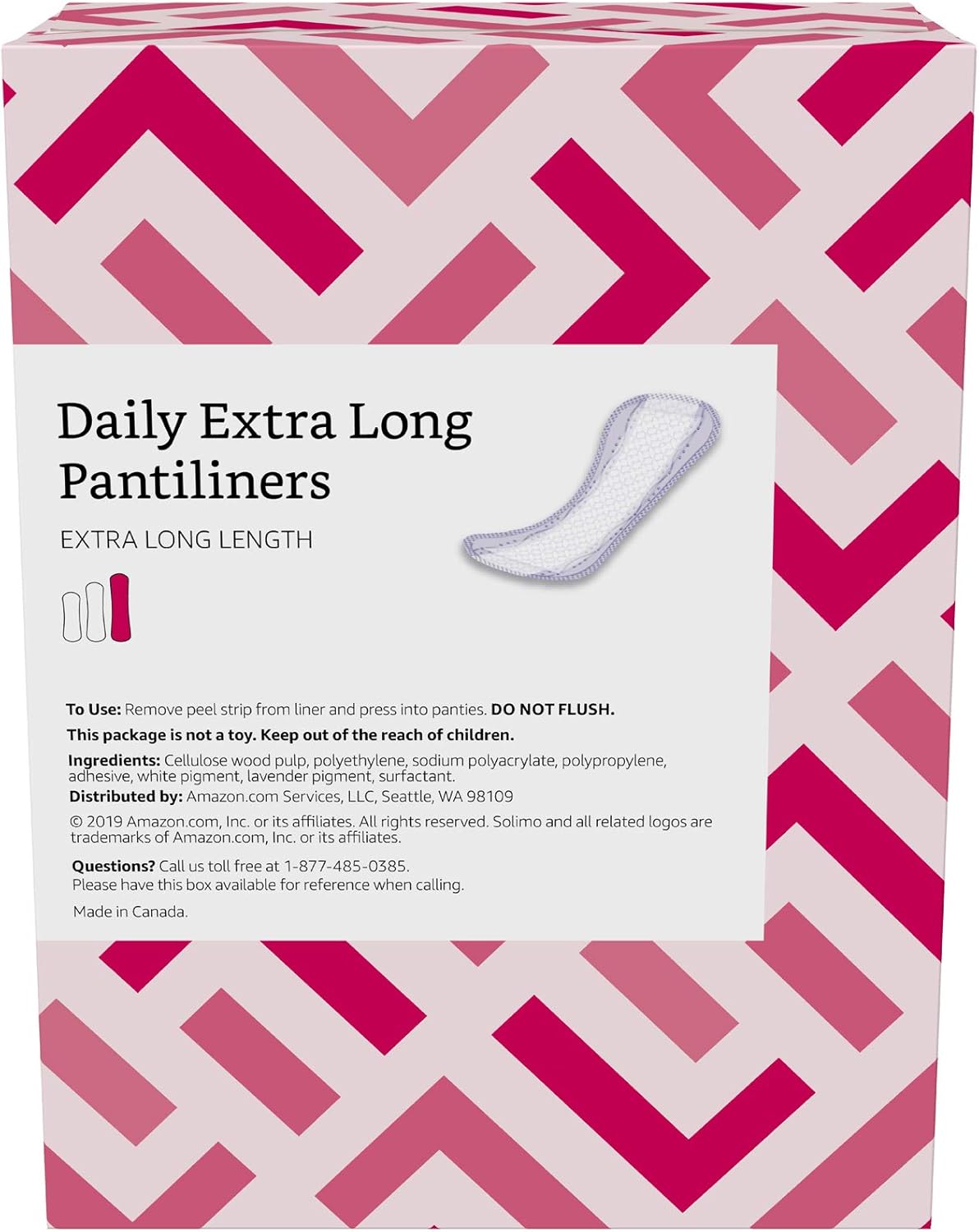 Brand - Solimo Daily Pantiliner, Extra Long Length, 68 Count, 1 Pack: Health & Personal Care