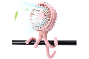 LAT LEE AND TOWN LAT Stroller Fan Flexible Tripod Clip On Fan,Portable Fan Car Seat Baby Fan with Flexible Tripod (Pink)