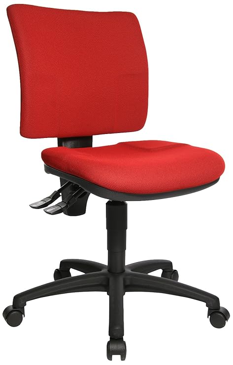 Topstar 8070BC0 U50, Bürostuhl, Schreibtischstuhl, niedrige Rückenlehne, Bezugsstoff, rot