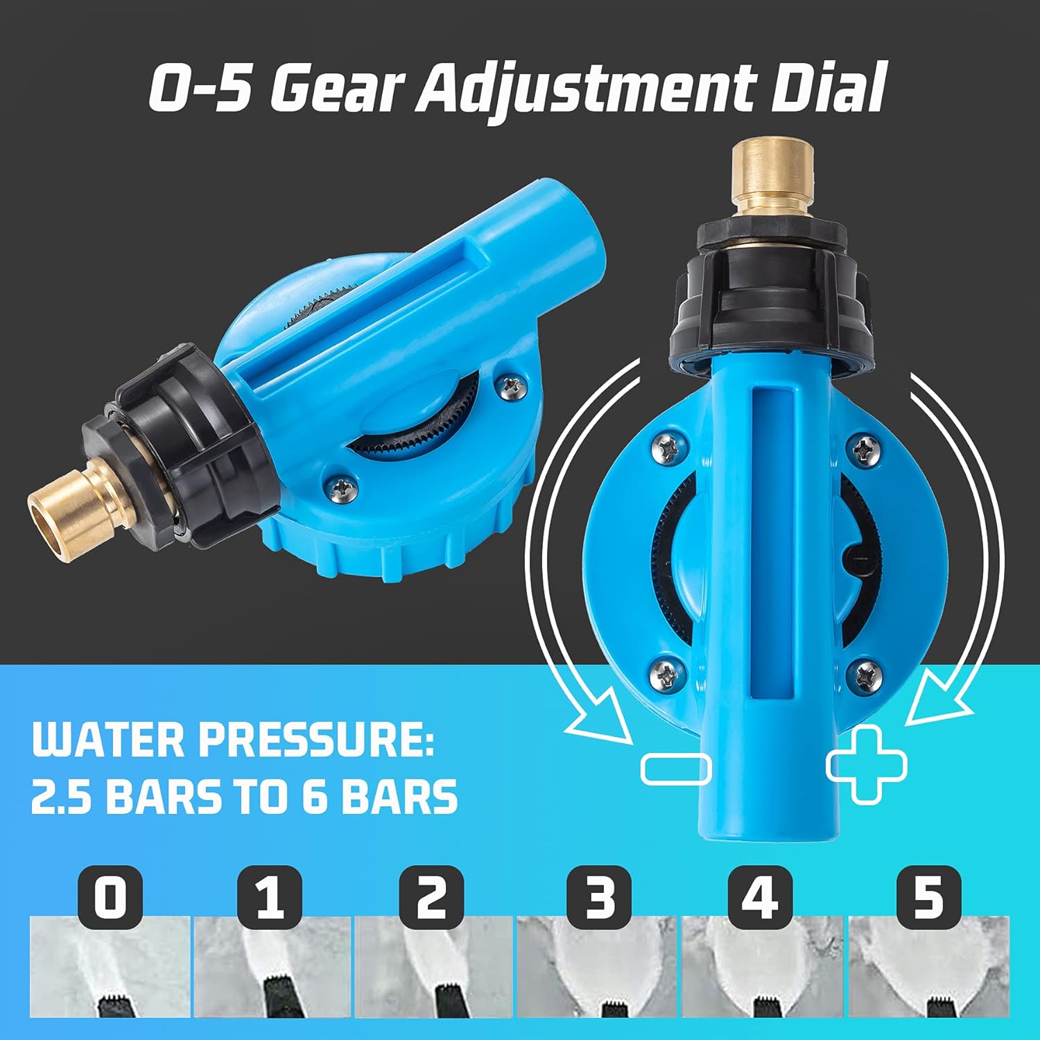 INGOFIN Car Wash Foam Cannon Gun for Garden Hose - Car Wash Foam Soap Sprayer Snow Foam Blaster with Metal Handle,Adjustable Nozzle,6 Level Ratio Dial,Washing Mitts,Quick Connector to Any Garden Hose: Automotive