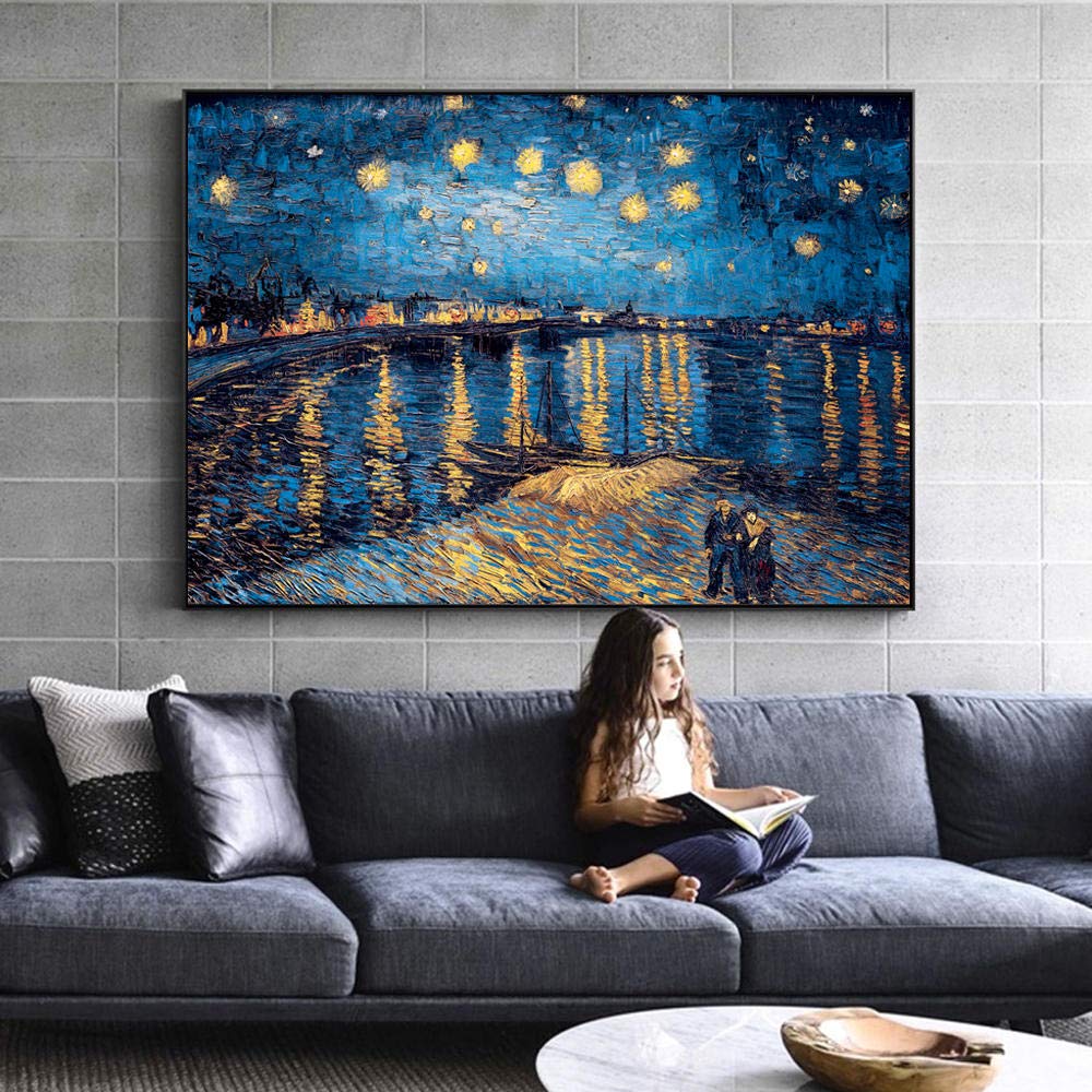 dipinti-kaolwy-tela-arte-stampa-quadri-van-gogh-notte-stellata-dipinti