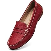 KORDAL Women's Comfortable & Lightweight Leather Penny Loafers Slip-Ons Cute Business Casual Dress Shoes Work Office Flats Everyday Walking Shoes Driving Mocs for Women