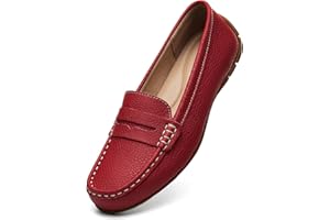 KORDAL Women's Comfortable & Lightweight Leather Penny Loafers Slip-Ons Cute Business Casual Dress Shoes Work Office Flats Everyday Walking Shoes Driving Mocs for Women