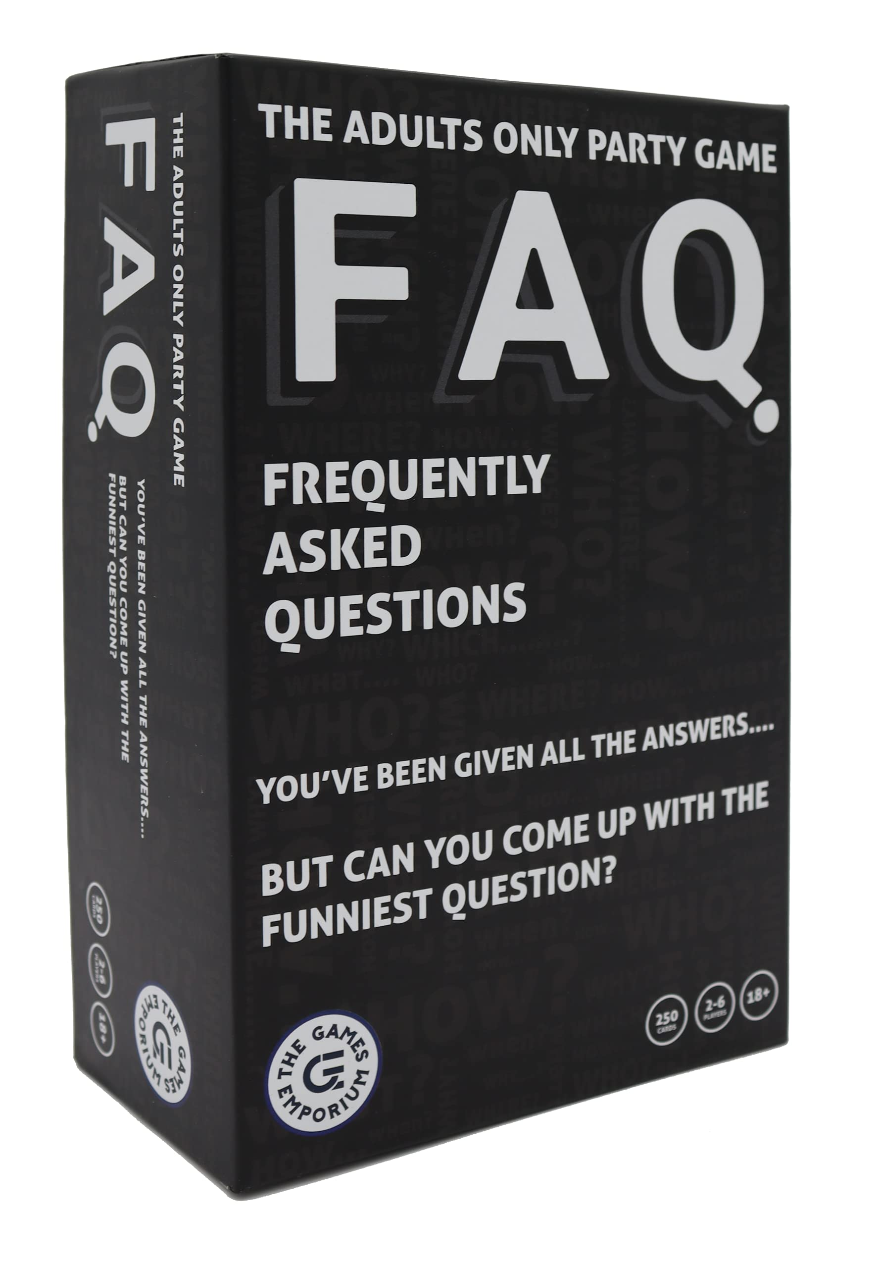 The Games Emporium | FAQ | Frequently Asked Question Card Game | Adult Party Game, 250 Cards, For 2 to 6 Players, Great Gift For Ages 18+