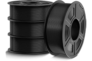 TECBEARS PETG Filament 1.75mm, 3D Printer Filament PETG Black Bundle, Strong Toughnes, 4 * 1KG(1320M) Filament High Precision, Dimensional Accuracy ±0.02mm, 4 Packs of Black