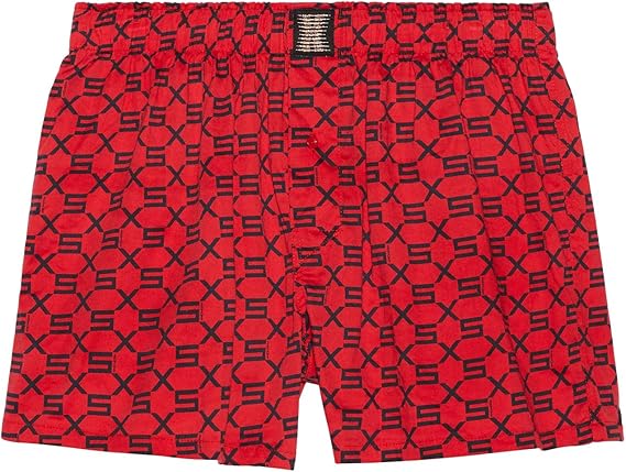 Savage X Fenty Men S Boxer Shorts Goji Berry Red Monogram Print Medium Amazon Co Uk Clothing