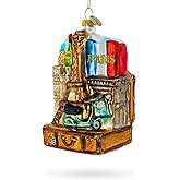 Paris Eiffel Tower Travel Keepsake Blown Glass Christmas Ornament