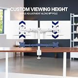 VIVO White Dual Monitor Mount STAND-V002W for 13 to 30 inch Displays view 5