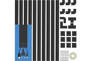 BESTONG Cord Cover Raceway Kit - 157" Cable Concealer, Wire Hider for TV Wall Mounting and Wire Management, Black