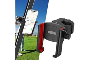 RIRC Golf Cart Phone Mount Holder, [Big Phones & Thick Cases Friendly] Compatible with iPhone/Galaxy/Google Pixel All Smartphones, 360° Rotation, Golf Cart Accessories Compatible with EZGO/Club Car/Yamaha