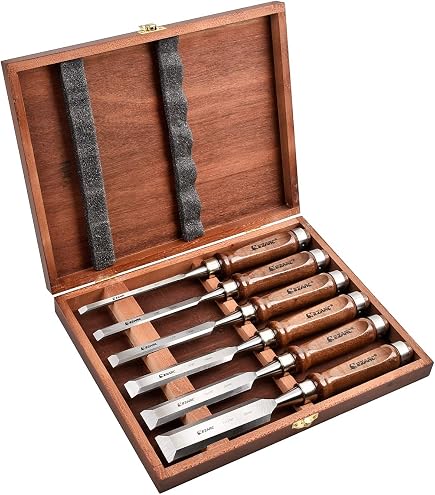 Jeu De 3 Ciseaux à Bois Japonais (Nomi) KAKURI - Taille 9mm, 15mm, 24mm - Longueur 215mm - Manche En Chêne - 8