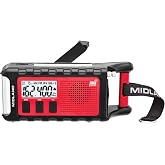 Midland - ER310PRO, Portable Emergency Bluetooth Weather AM/FM Radio | 10,000 mAh Power Bank - Multiple Power Sources, SOS Flashlight, Ultrasonic Rescue Dog Siren, &amp; NOAA Weather (Red/Black)