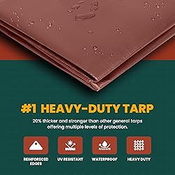 Large Waterproof Tarp - Heavy Duty 5 Mil Thick Poly