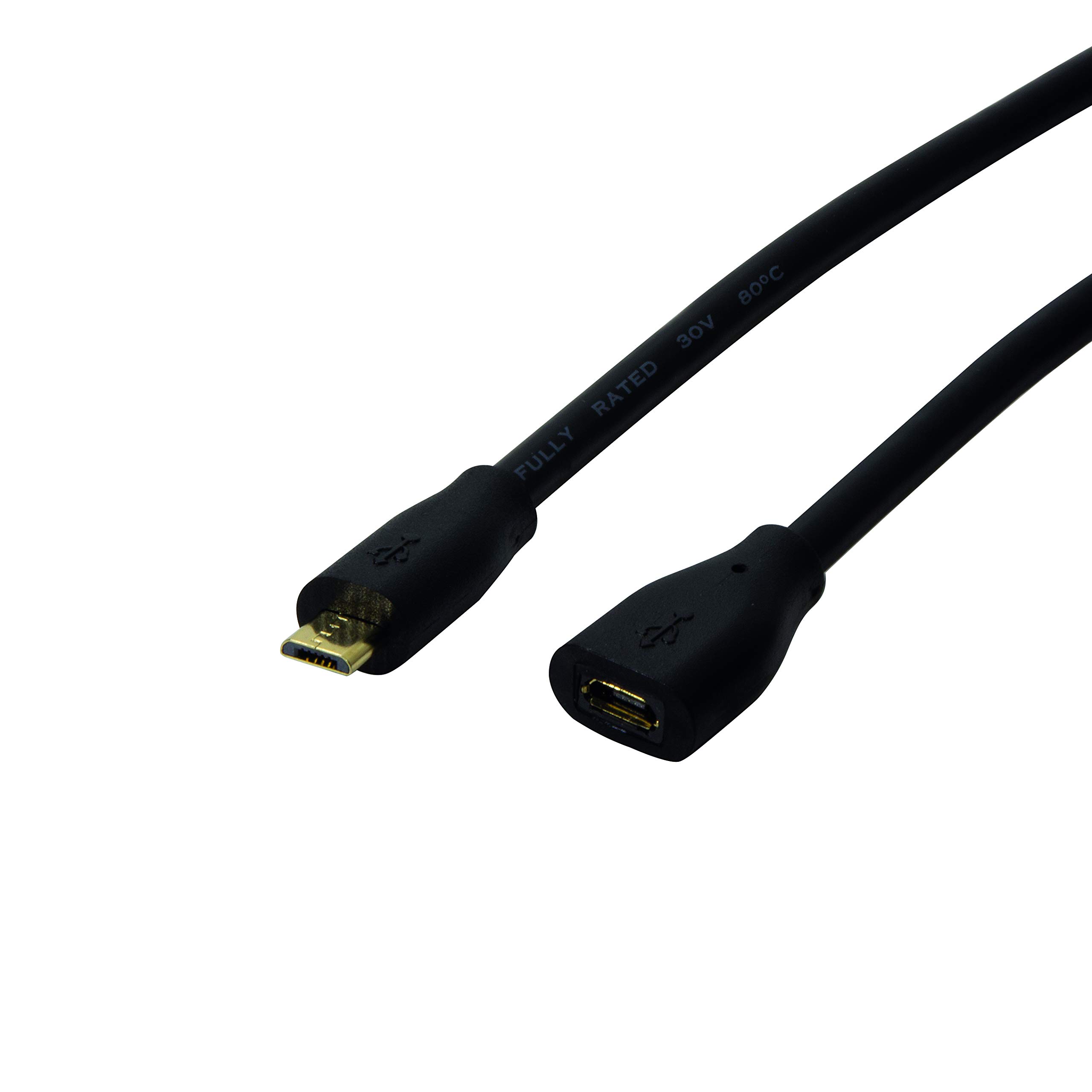 LogiLink CU0120 USB 2.0 Micro-B Extension Cable, Black