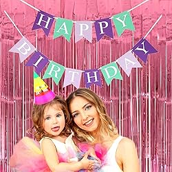 HalloweenDecorate 4 Pack Pink Foil Fringe Curtain