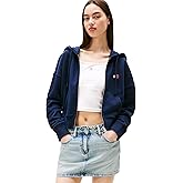 Tommy Jeans womens Medium Weight Cropped Zip Hoodie With Embroidered Flag Logo