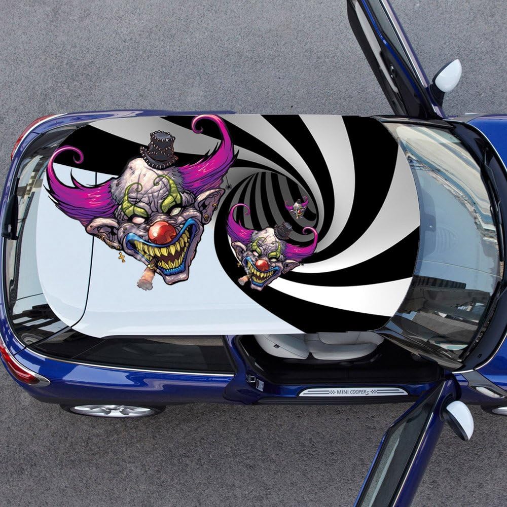 Clown Lilac Horror Tonnel Full Color Car Decal, Clown Lilac Horror Tonnel Full Color Car Sticker, KC-568 FRST(40"x63")