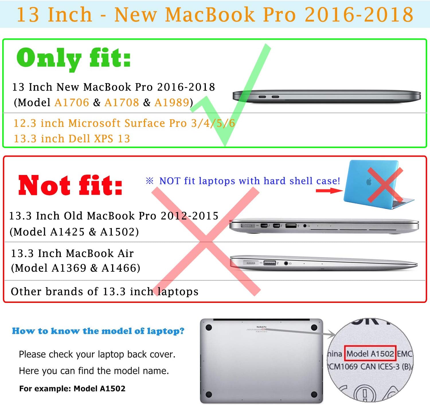 HYZUO 13 Inch Laptop Sleeve PC Case for MacBook Pro 13 M2 M1 2026-2016, 13" MacBook Neo 2026 A3404 - Image 3