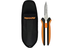 Fiskars Pruning Shears for Gardening, Multipurpose 8" Garden Shears with Sheath and SoftGrip Handle, Great for Cutting Nurser