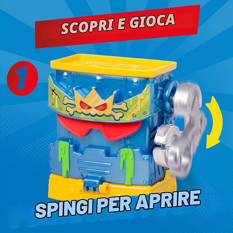 SUPERTHINGS KAZOOM Power – Hidden Base Mr. King. Tana di Mr. King della serie TV di Clan "Kazoom Power". Contiene 1 Base Hiddden, 1 Mr King Esclusivo, 1 Rum Esclusivo
