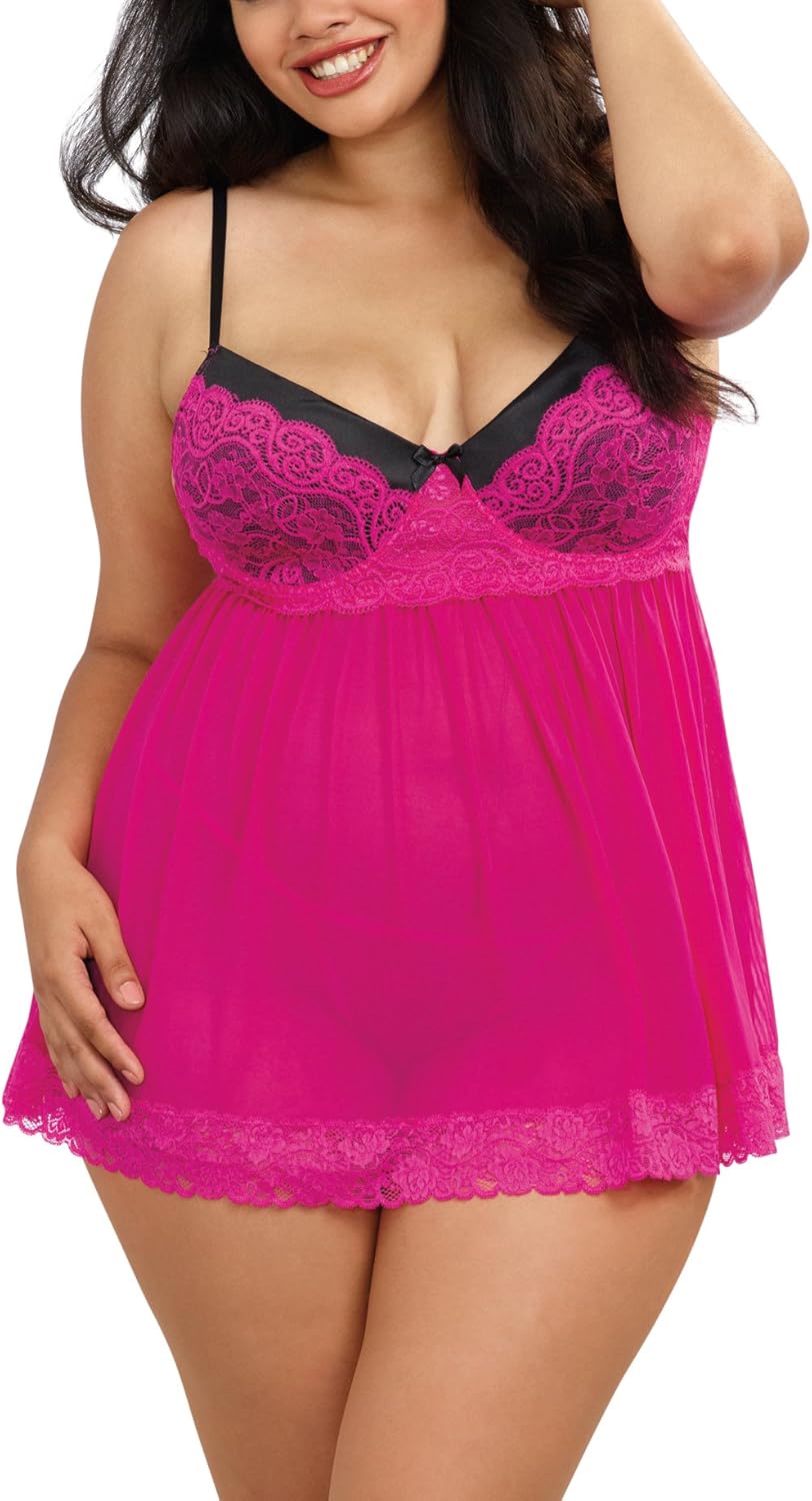 plus size sheer babydoll