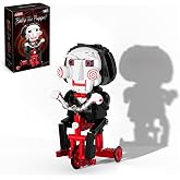 JAKI Saw Billy the Puppet Building Set, Official Licensed | Saw Movie Merch, Horror Collectible with Fully Movable Bike, Desktop Display Model Gift for Horror Fans Ages 12+